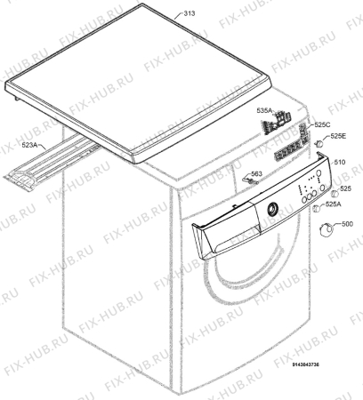 Взрыв-схема стиральной машины Zanussi ZWG6105 - Схема узла Command panel 037